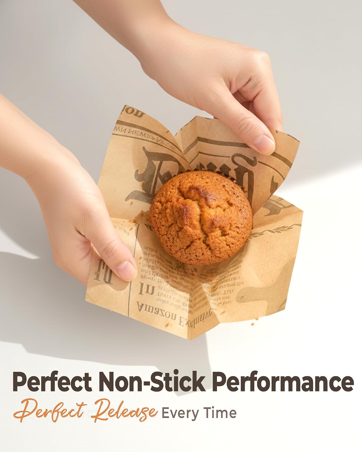 Bake Choice 200pc Standard Tulip Cupcake Liners for Baking, Newspaper Print — product details