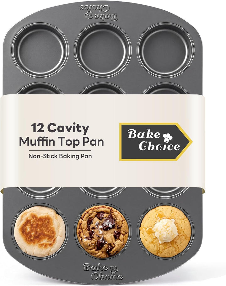 Bake Choice Muffin Top Pan, 12 Cavity Baking Pan for Muffin Tops, Non-Stick — main product image