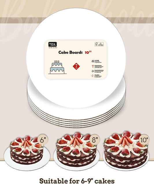 Bake Choice Cake Boards 10 inch, 7 Pack Food-Graded Cardboard Cake Rounds — product details