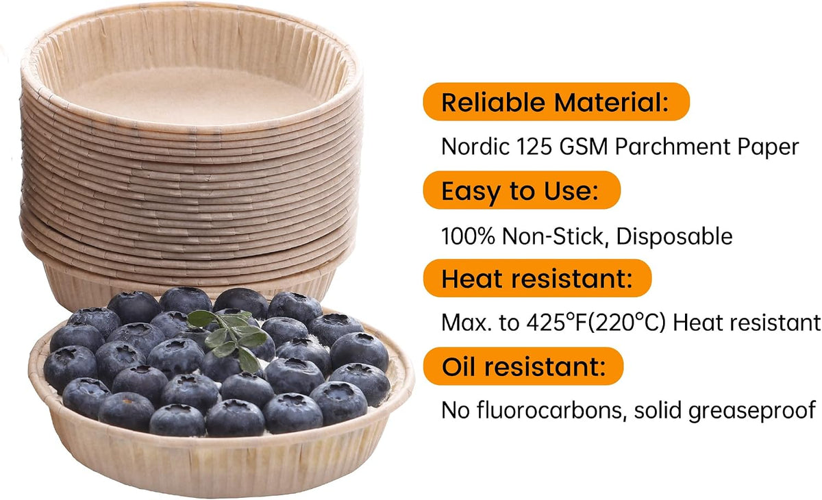 Bake Choice 50pcs Paper Mini Tart Pans, 4 Inch Mini Pie Tins, Disposable — product details