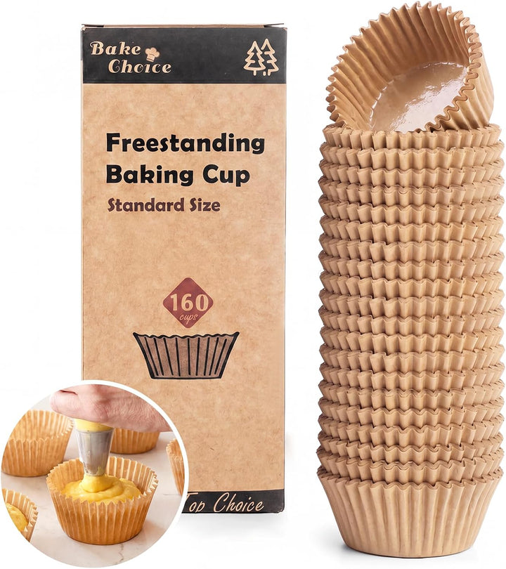 Bake Choice Standard Cupcake Liners for Baking, 160PCS, Non-stick, Natural — main product image