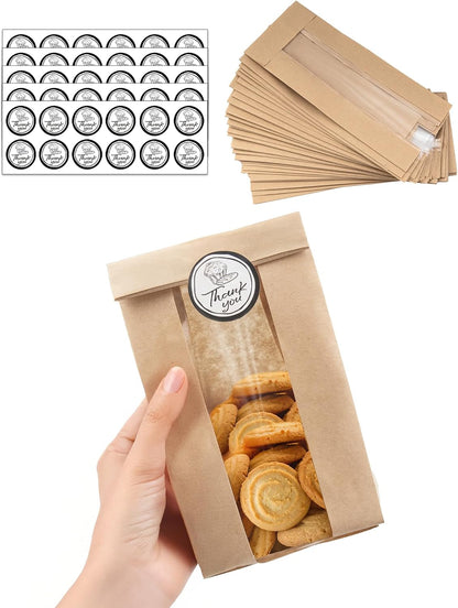 Bake Choice 50 PCS Small Cookie Bags with Seal, 3.5"x 2.3"x7.5 Treat Bags — main product image