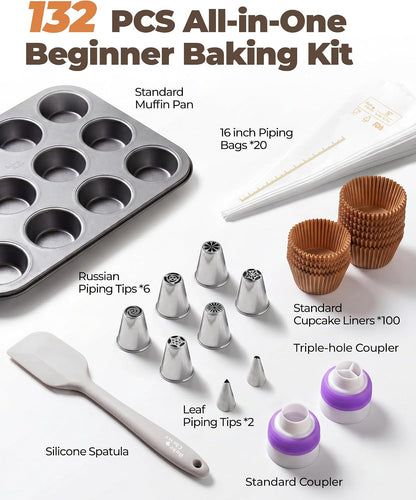 Bake Choice Muffin Pan for Baking, Standard Cupcake Pan Set, 132 PCS — product details