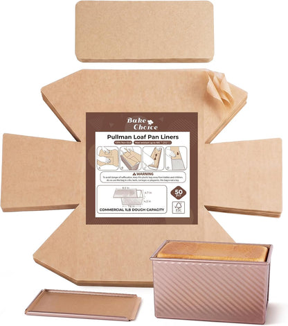 Bake Choice Loaf Pan Liners for 1 LB Pullman Loaf Pan with Lid, 50 Sets — product details