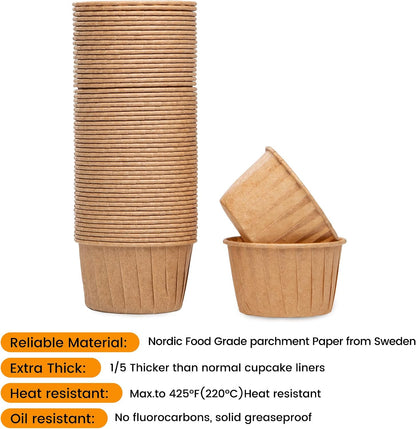 Bake Choice 50pcs Natural Cupcake Baking Cups, Heavy Duty Parchment Paper — product details