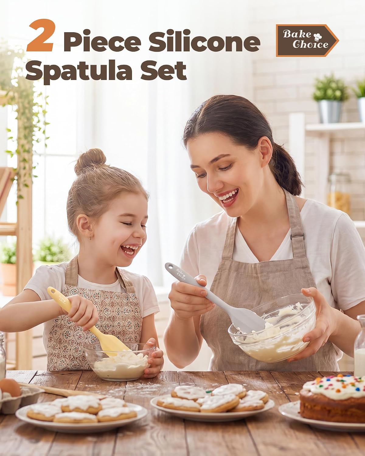 Bake Choice 2 Pieces Silicone Spatula Set, Premium Steel Core — product details