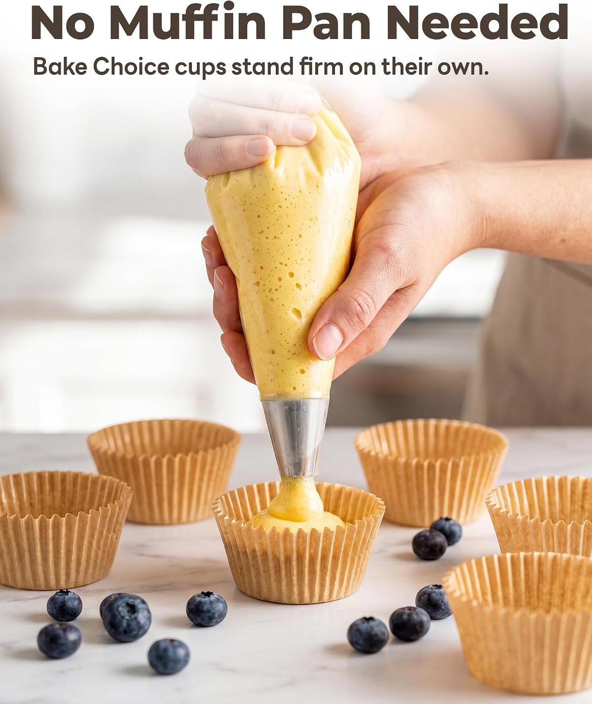 Bake Choice Standard Cupcake Liners for Baking, 160PCS, Non-stick, Natural — product details