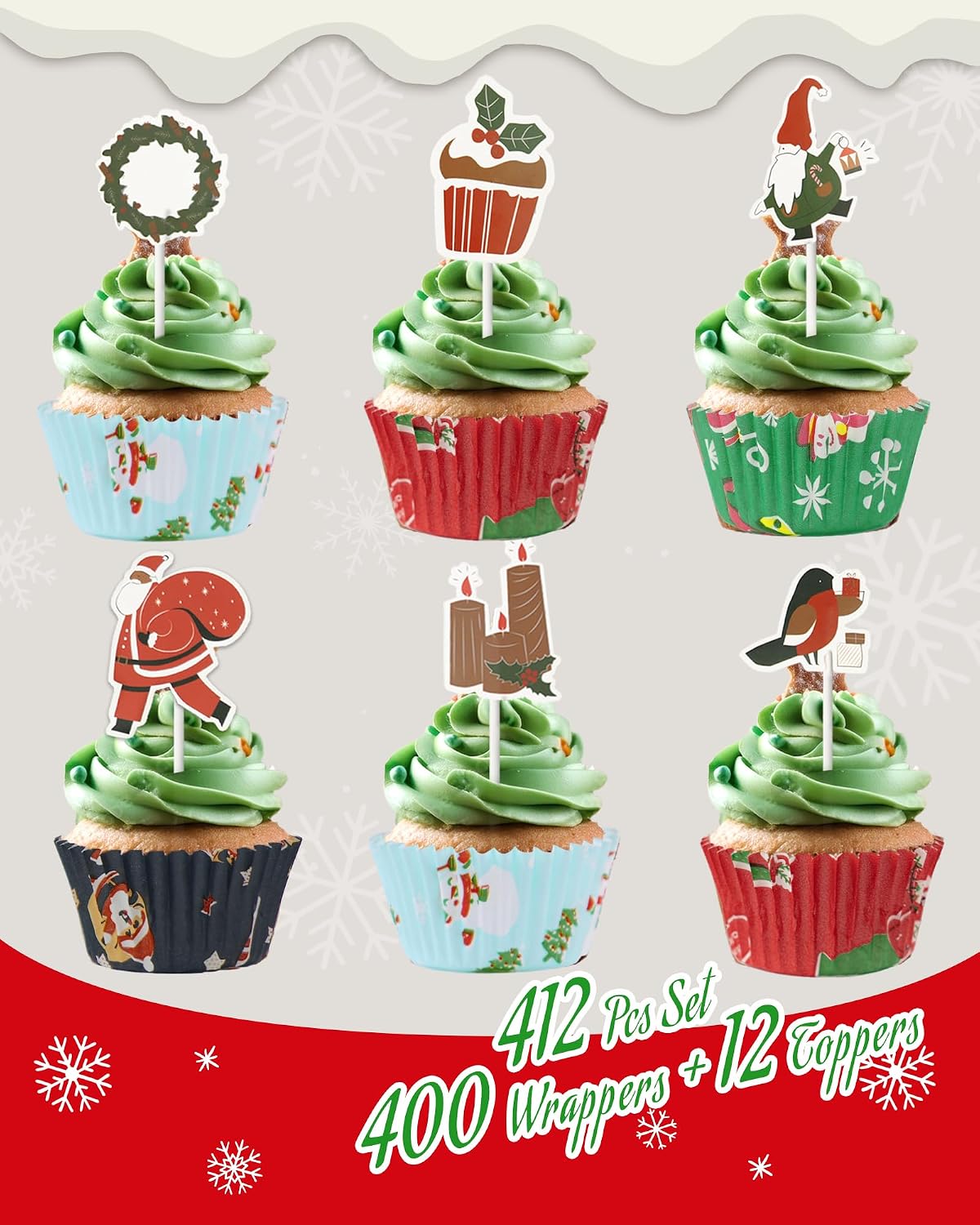 Bake Choice Non-Stick 400pcs White Mini Cupcake Liners for Baking, Greaseproof Muffin Liners for Mini Muffin Pan, Food Grade Cupcake Wrapper for for Party, Wedding, Birthday, Christmas, Valentines — product details