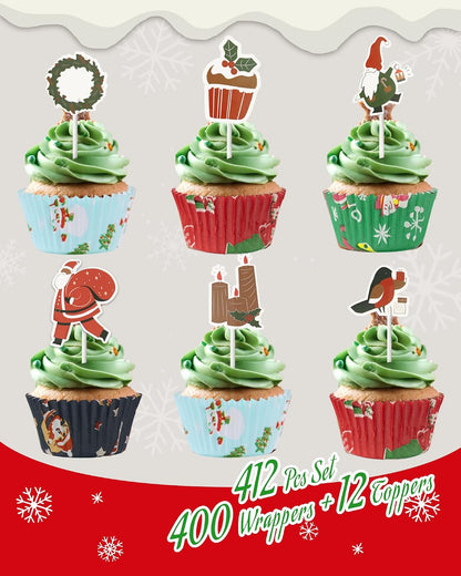 Bake Choice Non-Stick 400pcs White Mini Cupcake Liners for Baking, Greaseproof Muffin Liners for Mini Muffin Pan, Food Grade Cupcake Wrapper for for Party, Wedding, Birthday, Christmas, Valentines — product details