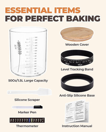 Bake Choice Sourdough Starter Jar, Large 50oz Sourdough Starter Kit — product details