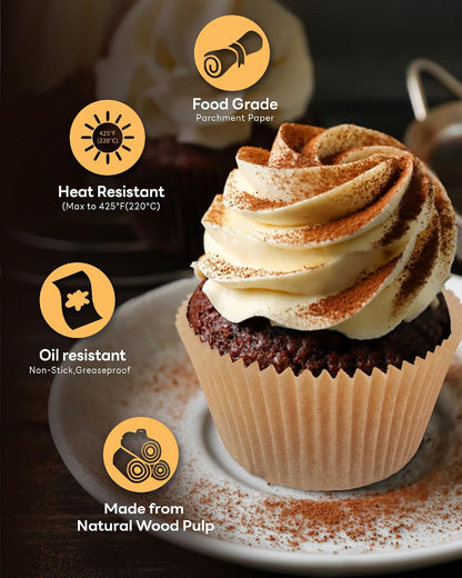 Bake Choice 100pcs Jumbo Cupcake Liners for Baking, Natural Muffin Liners — product details