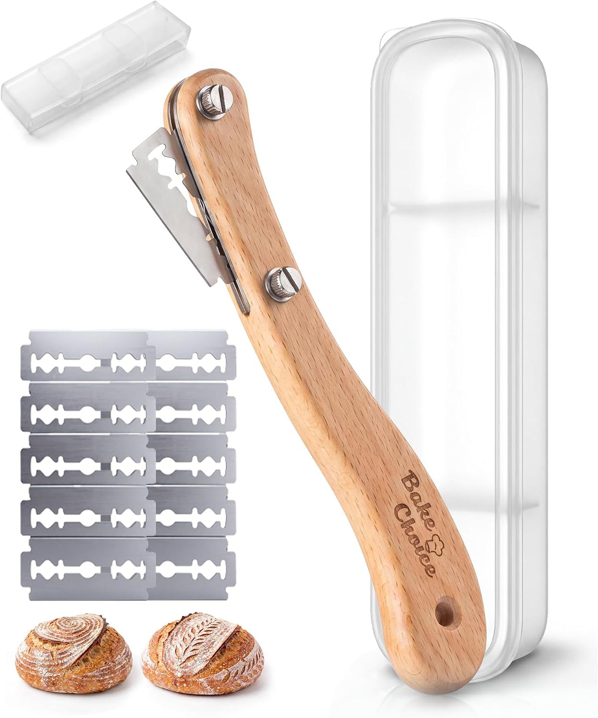 Bake Choice Bread Lame, Sourdough Scoring Tool with Ergonomic Wooden Handle — main product image
