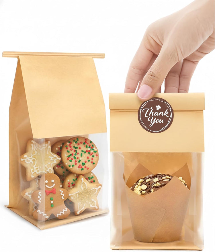 Bake Choice 50 Pcs Small Cookie Bags with Seal, 3.9x3.1x8.2" Bakery Bags — product details