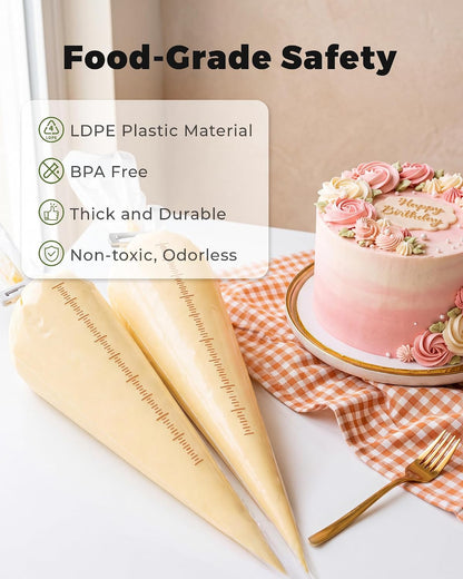 Bake Choice 21 Inch Piping Bags, 100PCS Thickened Disposable Pastry Bags — product details
