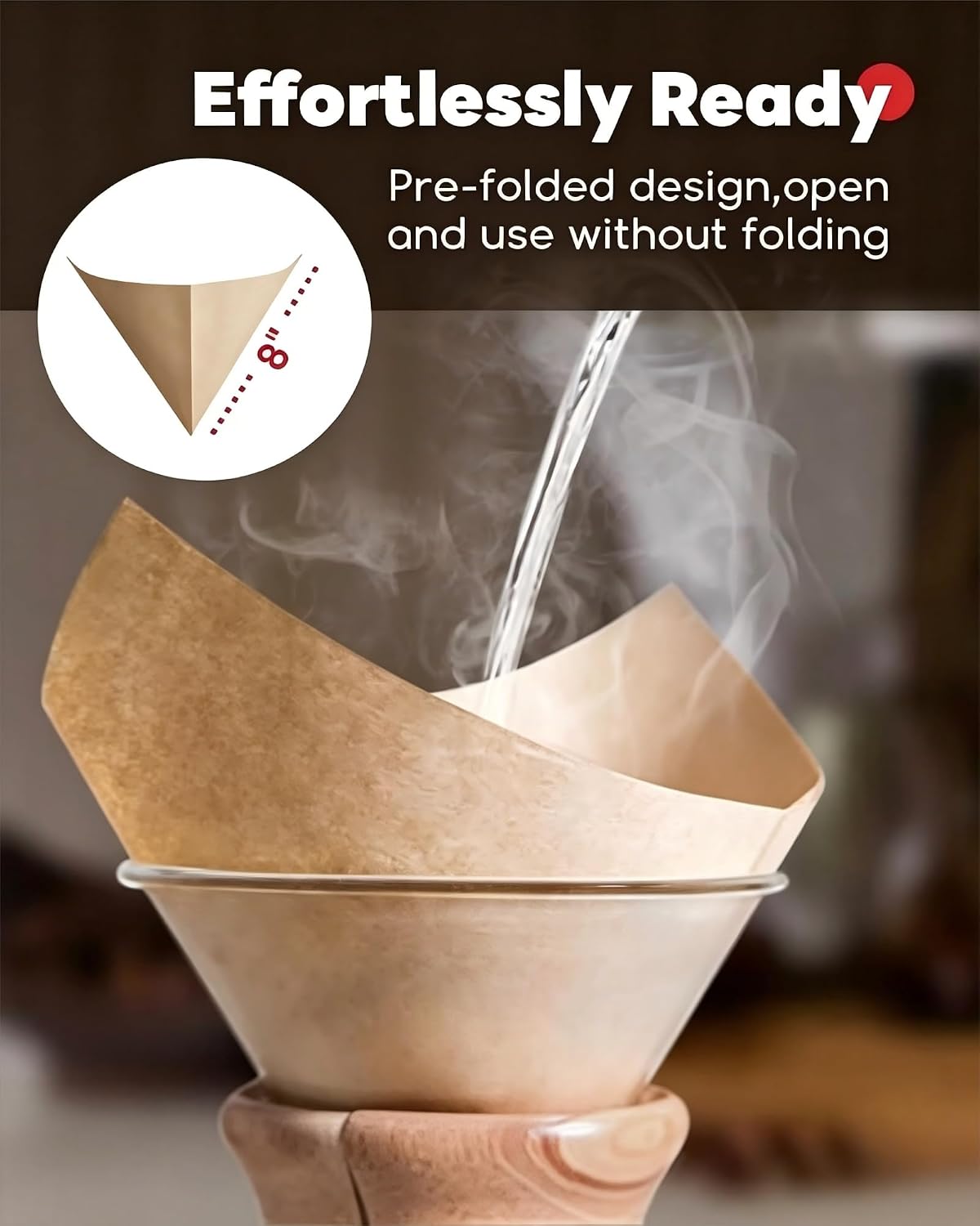 Bake Choice Coffee Filters, 5-13 Cups, for Pour-Over Coffee Makers, 50 Pcs — product details