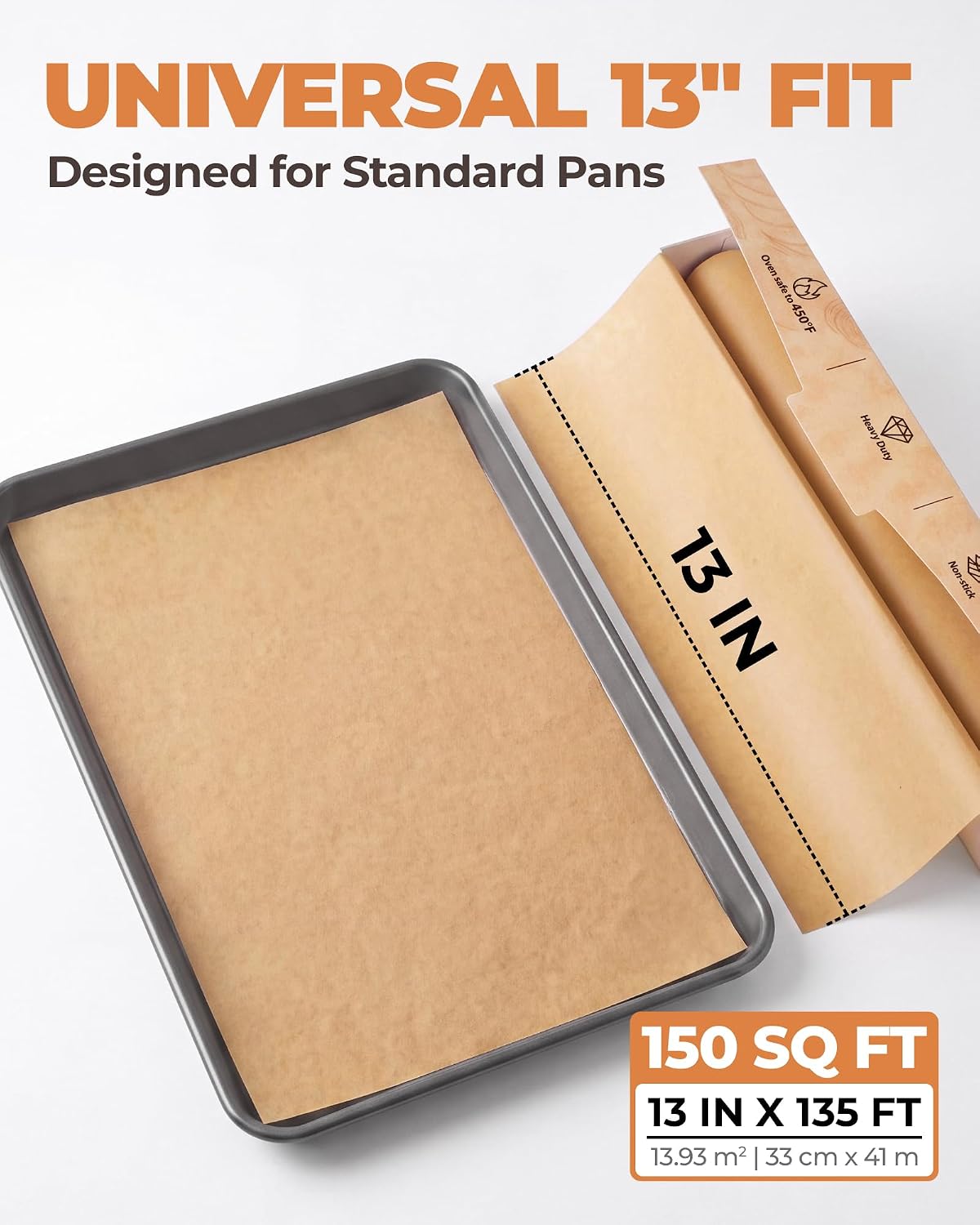 Unbleached Parchment Paper Roll, 13 in x 135 ft, 150 Sq Ft — product details