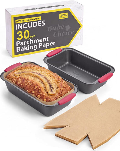 Bake Choice Loaf Pan 9 x 5 In w/30Pcs Liners, Bread Pans for Homemade Bread — main product image