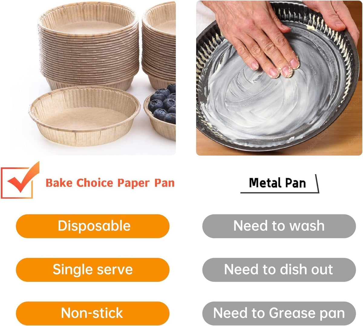 Bake Choice 200pcs Paper Mini Tart Pans, 4 Inch Mini Pie Tins, Disposable — product details