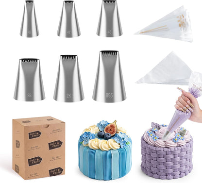 Bake Choice 42Pcs Basketwave Piping Tips and Bags, Seamless Cake Piping Kit — main product image