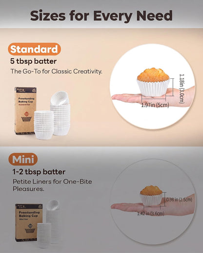 Bake Choice Standard Cupcake Liners for Baking, 160PCS, Non-stick, White — product details