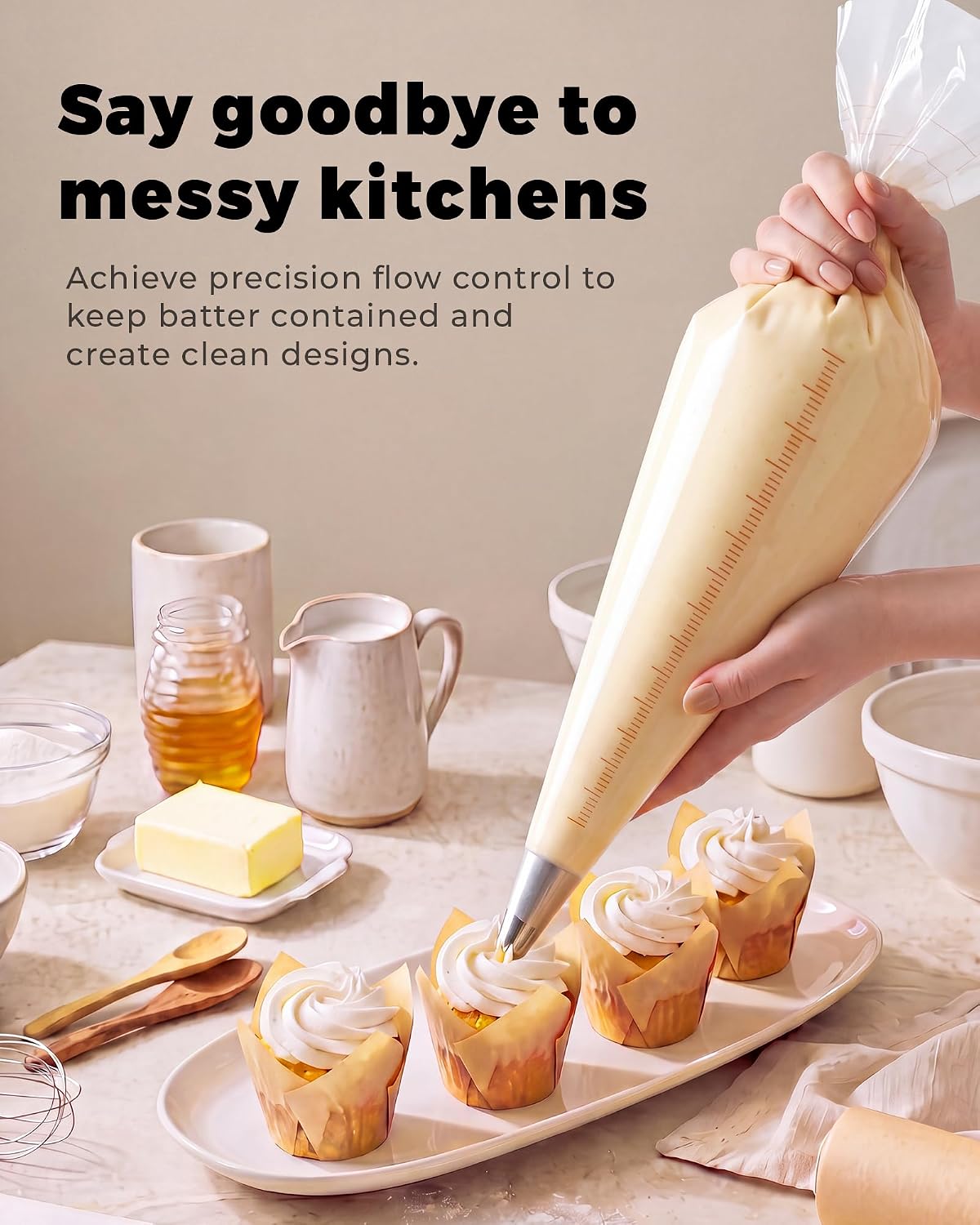 Bake Choice 21 Inch Piping Bags, 100PCS Thickened Disposable Pastry Bags — product details
