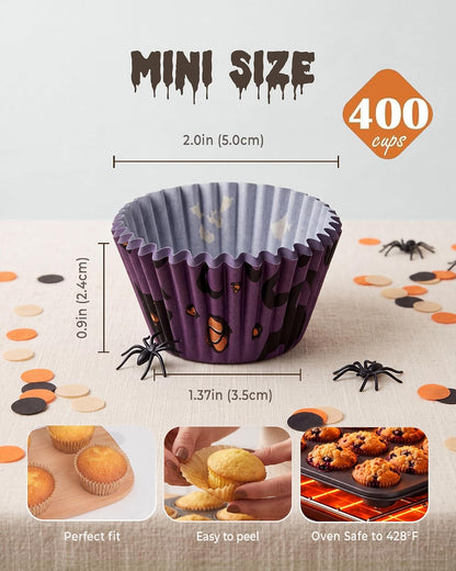 Bake Choice Mini Halloween Cupcake Liners 400pcs, Grease-Resistant — product details