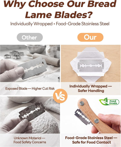 Bake Choice Bread Lame, Sourdough Scoring Tool with Ergonomic Wooden Handle — product details