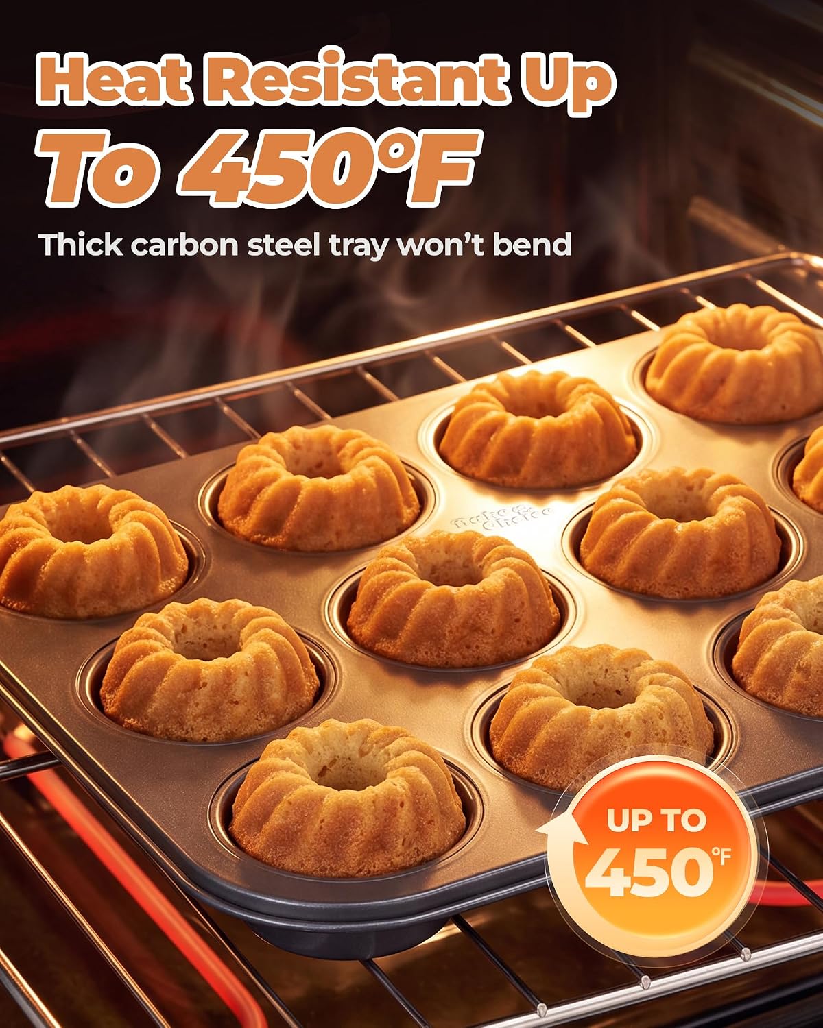 Bake Choice Mini Fluted Tube Cake Pans for Baking, 12-Cavity for Cupcakes — product details