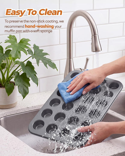 Bake Choice Mini Muffin Pan, Nonstick 24 Cup Mini Cupcake Pans — product details