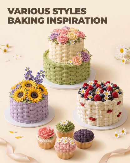 Bake Choice 6-Piece Basketweave Piping Tips Set with Storage Case, Seamless — product details