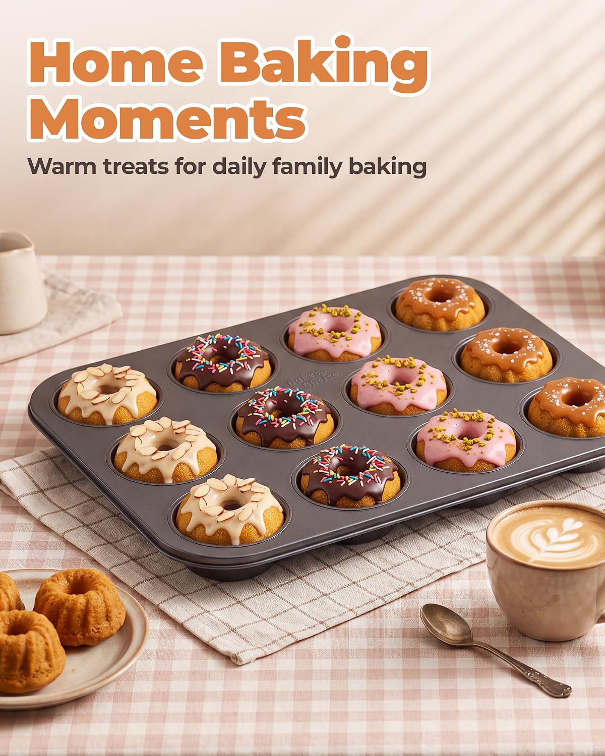 Bake Choice Mini Fluted Tube Cake Pans for Baking, 12-Cavity for Cupcakes — product details