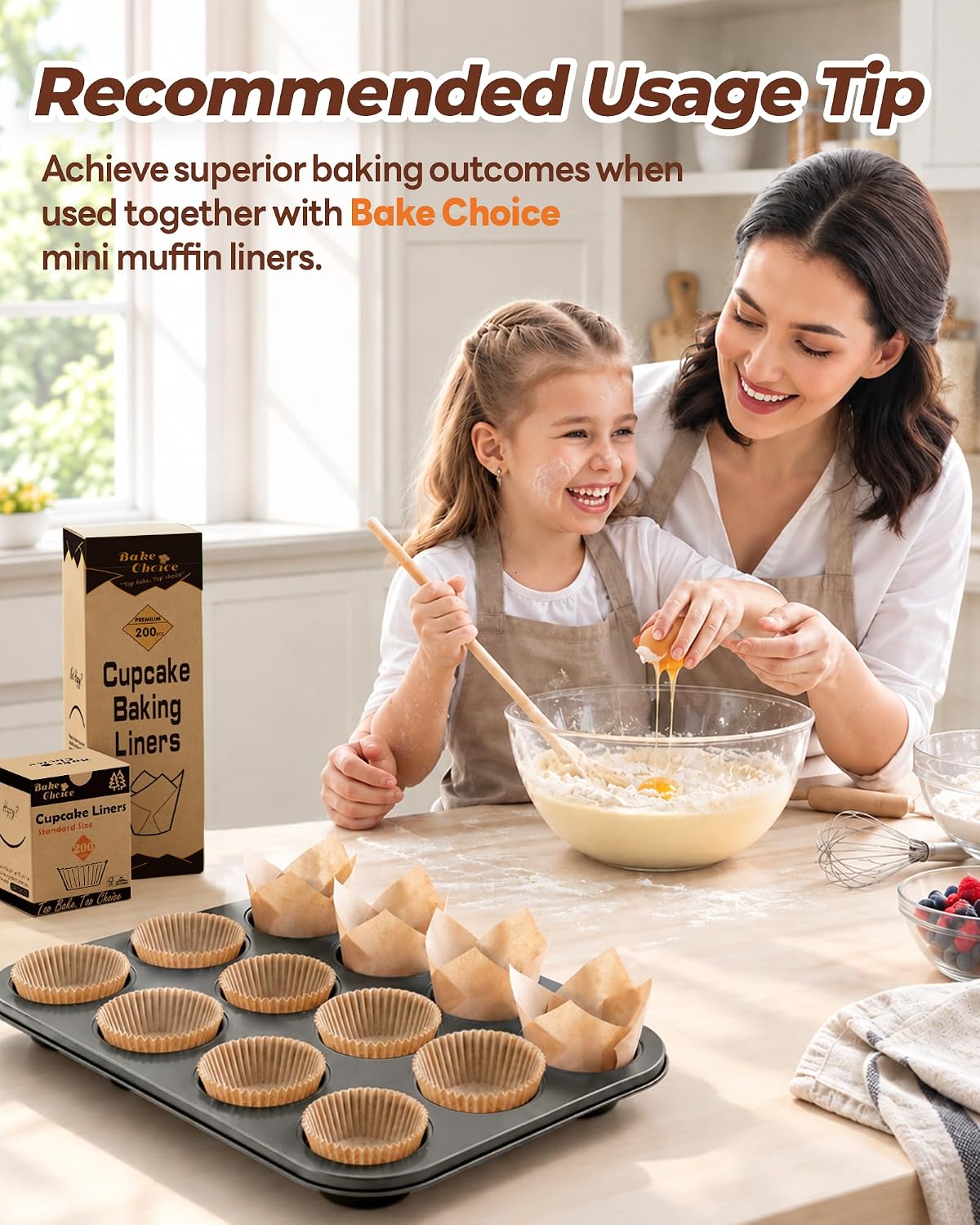 Bake Choice Muffin Pan for Baking, Standard Cupcake Pan, Nonstick 12 Cup — product details