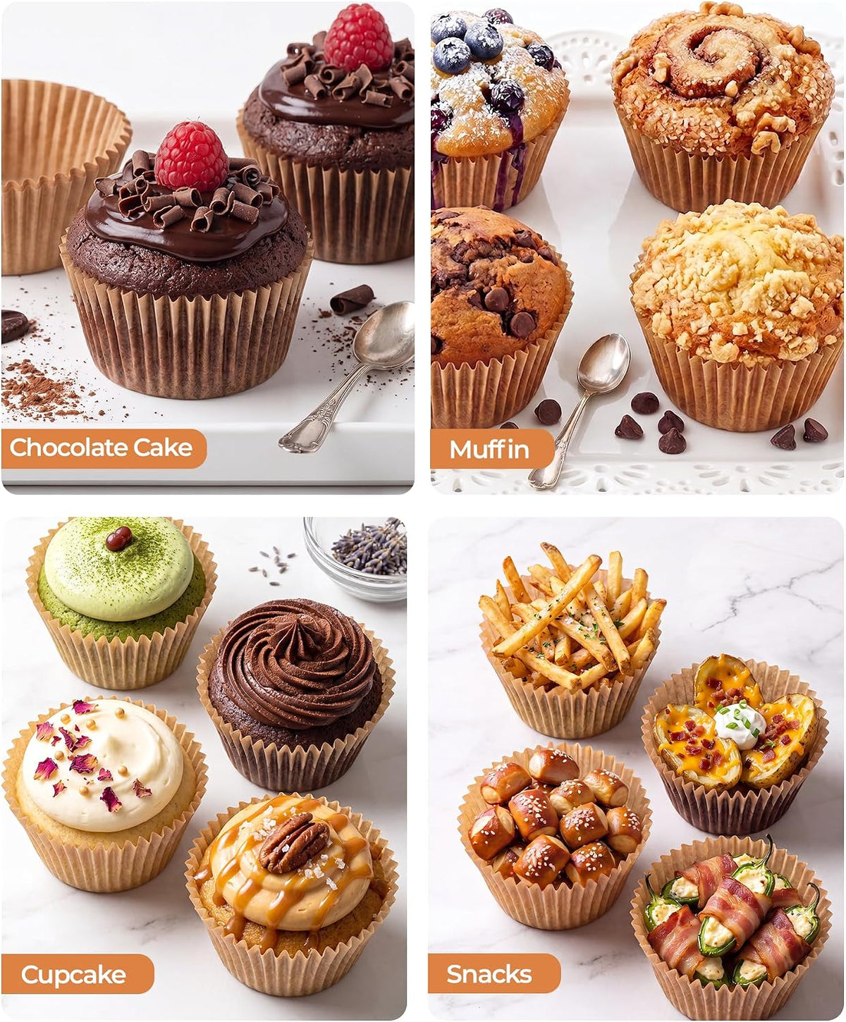 Bake Choice 100pcs Super Jumbo Cupcake Liners for Baking, EU 65GSM Paper — product details