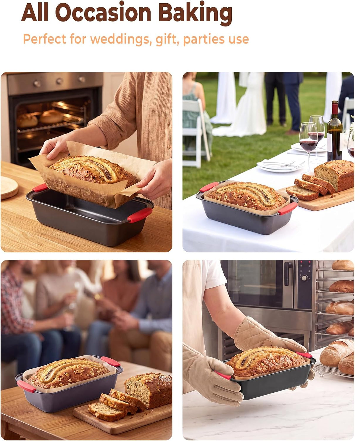 Bake Choice Loaf Pan 9 x 5 In w/30Pcs Liners, Bread Pans for Homemade Bread — product details