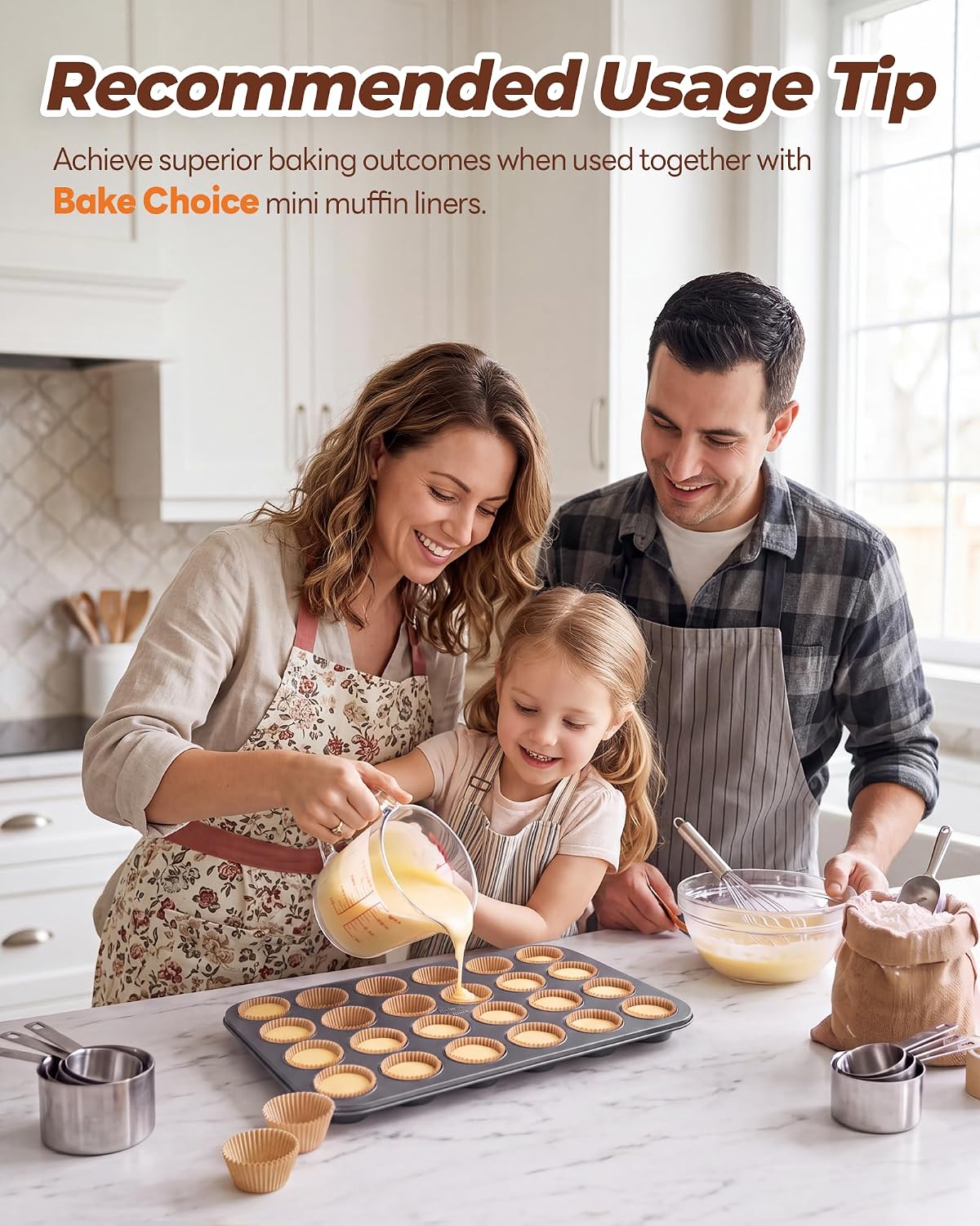 Bake Choice Mini Muffin Pan, Nonstick 24 Cup Mini Cupcake Pans — product details