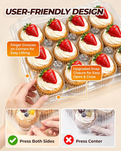 Bake Choice 20 Sets x 12 Count Cupcake Containers with Detachable Lid — product details