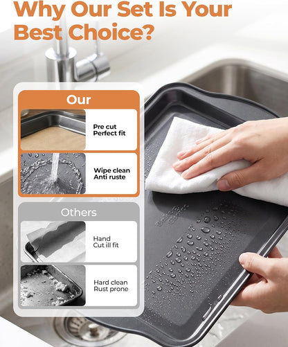 Bake Choice Small Baking Sheet, Baking Pan with 30 Pcs Pre Cut Liners — product details