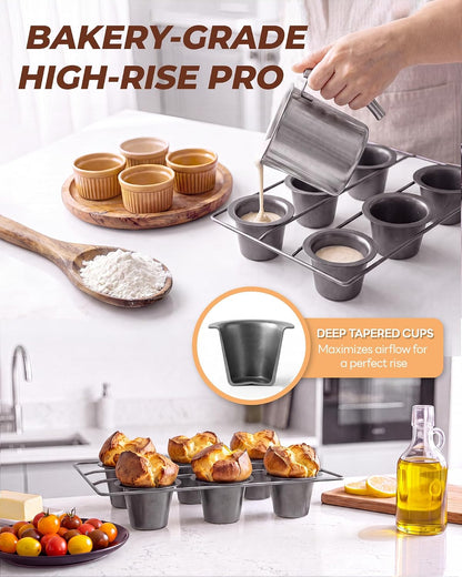 Nonstick 6-Cup Popover Pan, Heavy-Duty Carbon Steel — product details