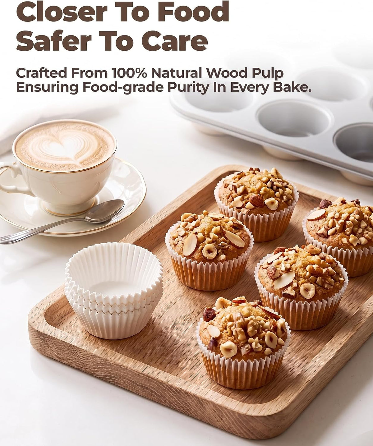 Bake Choice Muffin Pan for Baking, Standard Cupcake Pan, Cream Gray — product details