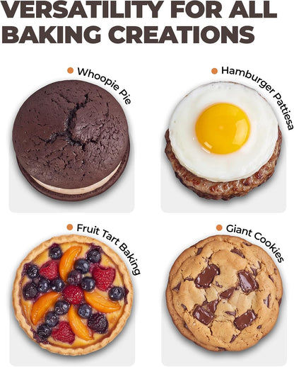 Bake Choice Muffin Top Pan, 4-Cup Hamburger Bun Pan, 4' Baking Pan 2 Pack — product details