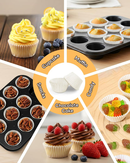 Bake Choice 400pcs White Cupcake Liners for Baking, Mini Muffin Liners — product details