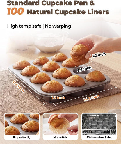 Bake Choice Muffin Pan for Baking, Standard Cupcake Pan Set, 132 PCS — product details