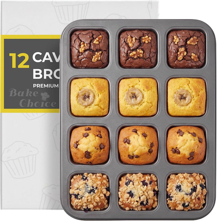 Bake Choice 12 Cavity Square Brownie Pan, Brownie Pan With Dividers, — product details