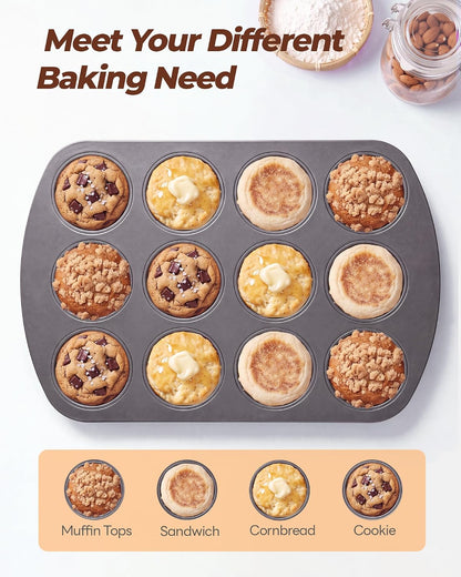 Bake Choice Muffin Top Pan, 12 Cavity Baking Pan for Muffin Tops, Non-Stick — product details