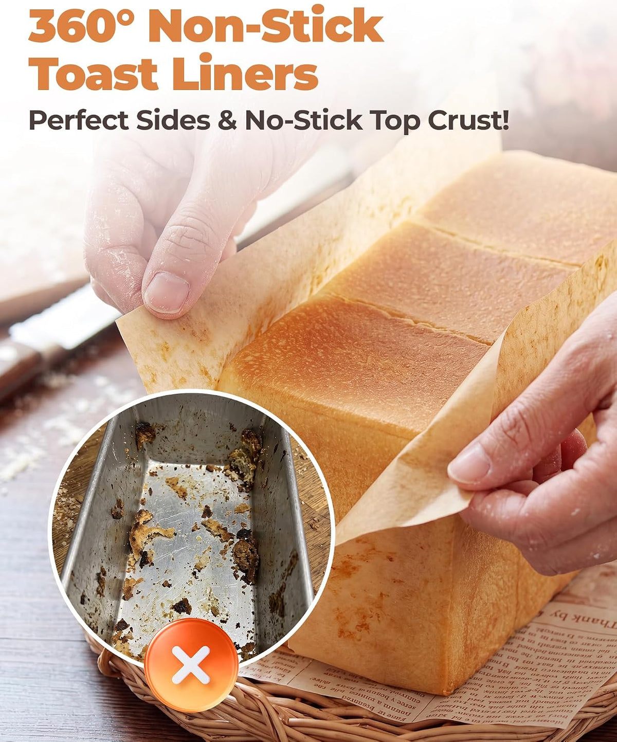 Bake Choice Loaf Pan Liners for 1 LB Pullman Loaf Pan with Lid, 50 Sets — product details