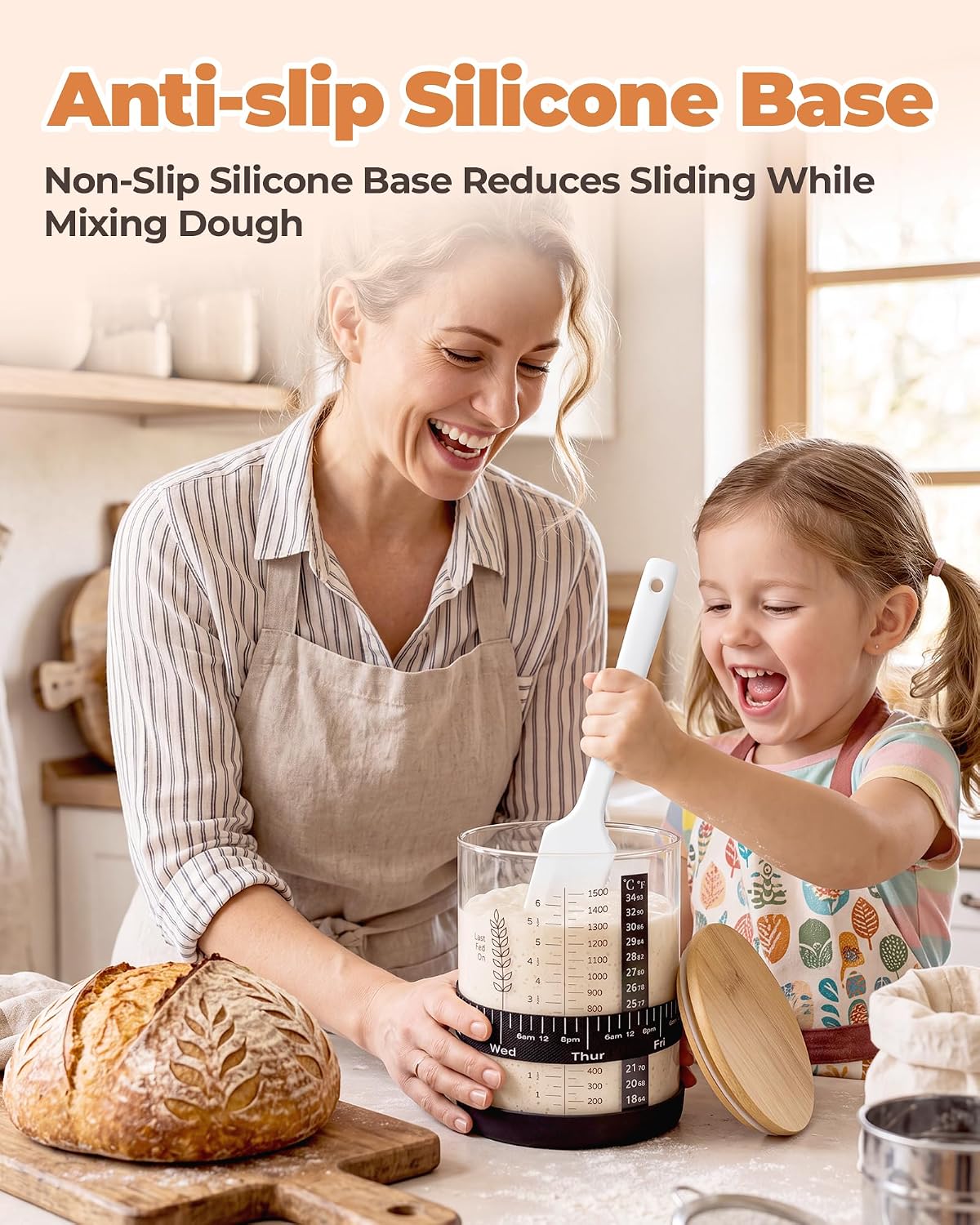 Bake Choice Sourdough Starter Jar, Large 50oz Sourdough Starter Kit — product details