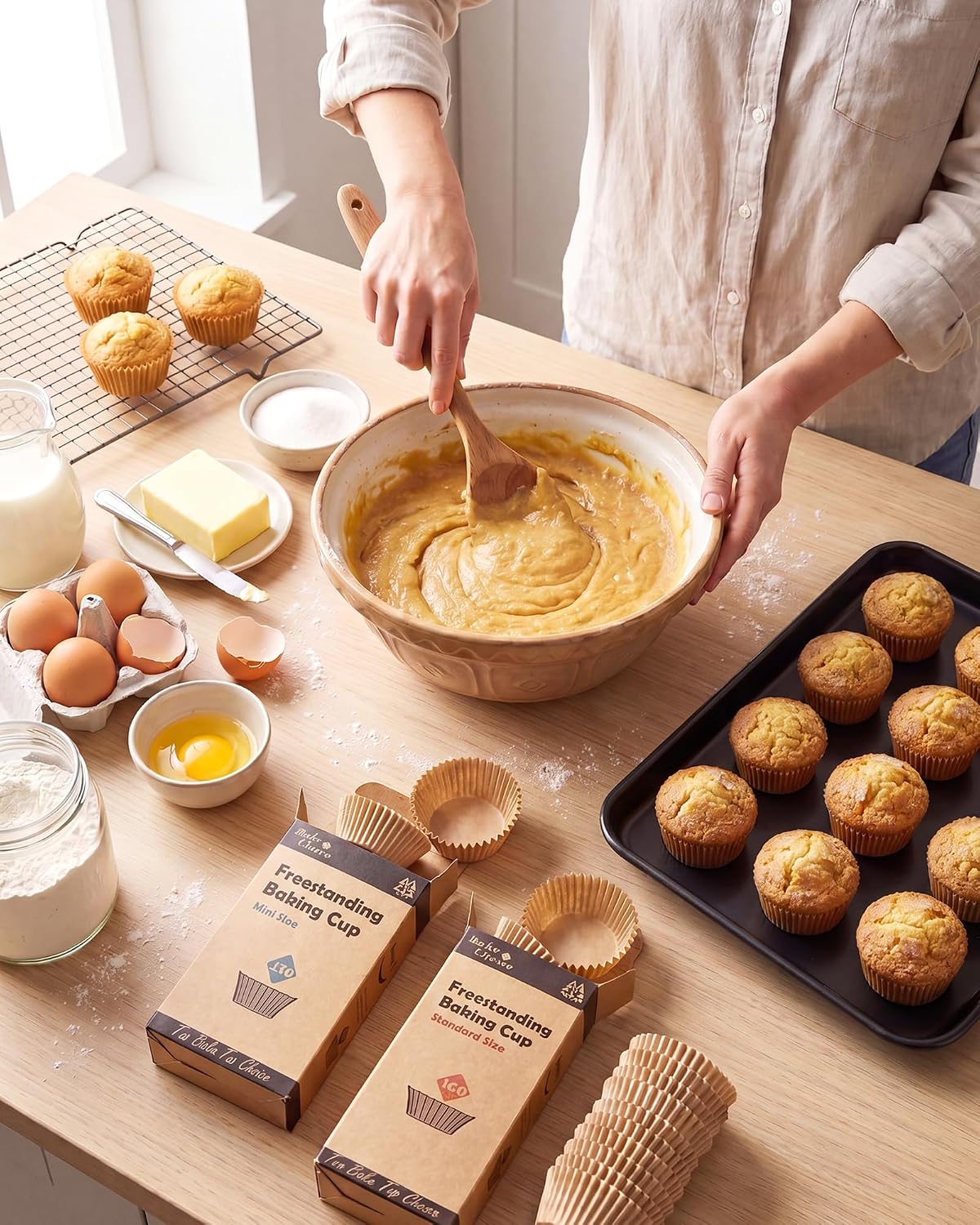 Bake Choice Standard Cupcake Liners for Baking, 160PCS, Non-stick, Natural — product details