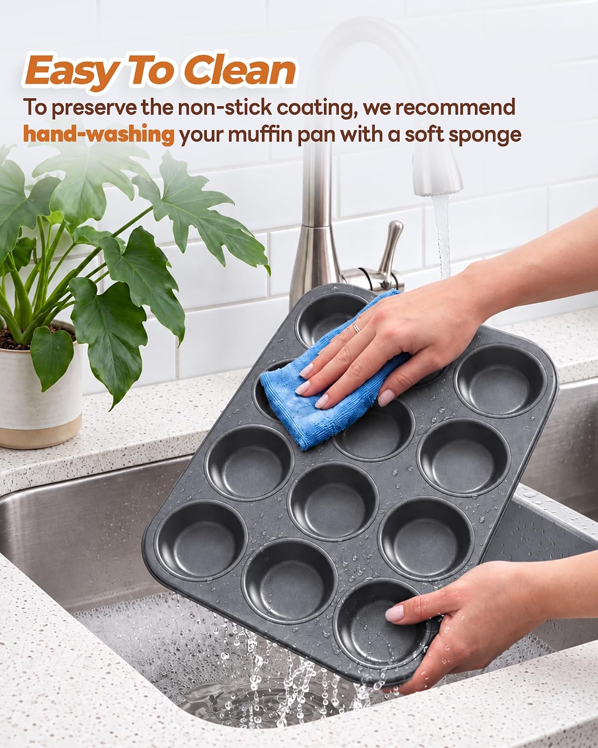 Bake Choice Muffin Pan for Baking, Standard Cupcake Pan, Nonstick 12 Cup — product details