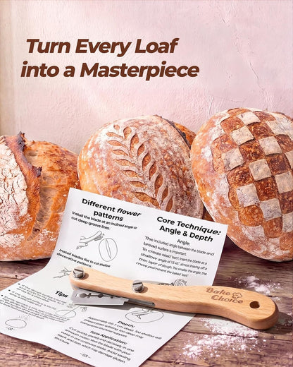 Bake Choice Bread Lame, Sourdough Scoring Tool with Ergonomic Wooden Handle — product details