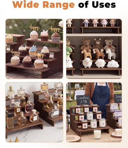 Bake Choice 2 Set Wooden Cupcake Stand, Tiered Risers Display Stands, L — product details
